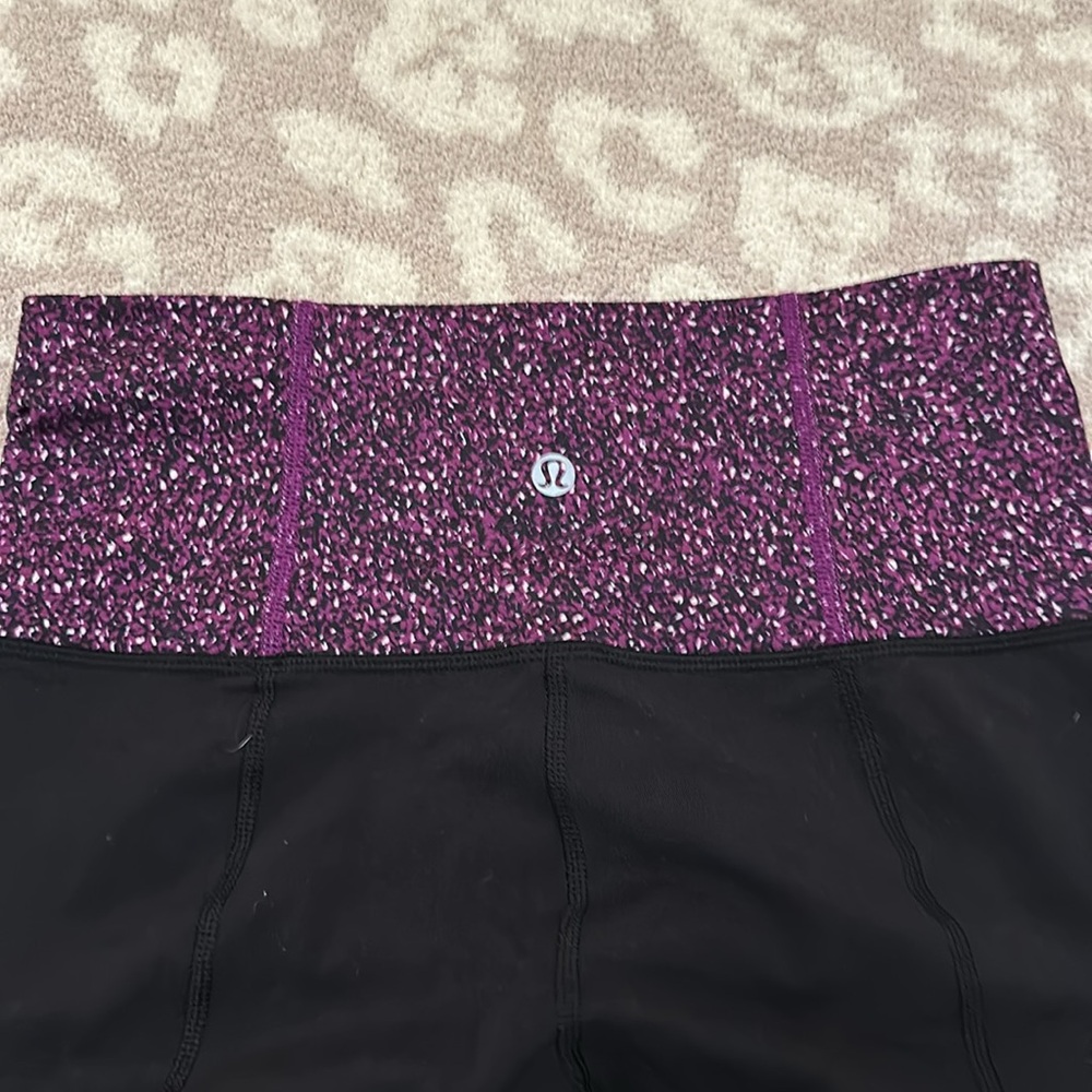 LULULEMON GROOVE PANT II BLACK FLASHBACK STATIC  POWDER ROSE VIOLET LEGGING SZ 8